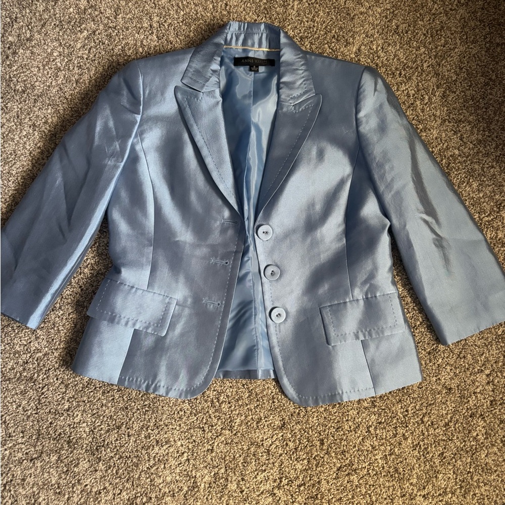 Anne Klein Sky Blue Satin Set